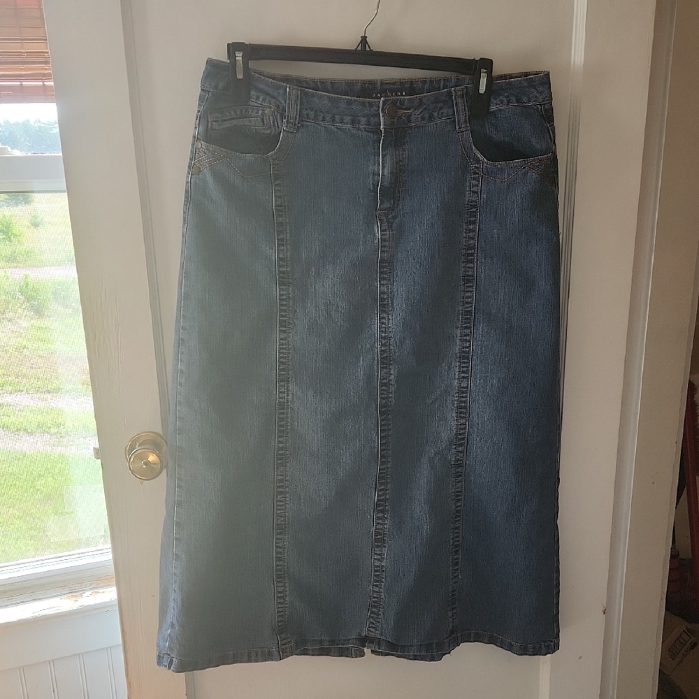 Baccini Classic Blue Denim Pencil Skirt